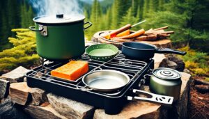 Camping-Küchenutensilien und -Ausrüstung
